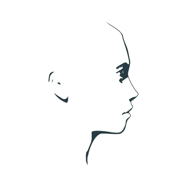 Silhouette d'une tête féminine. — Image vectorielle