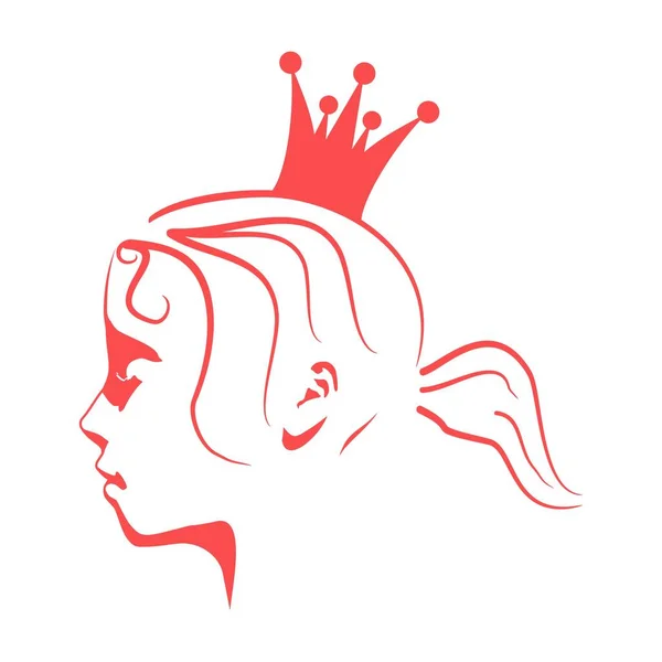 Profil silhouette d'une princesse — Image vectorielle