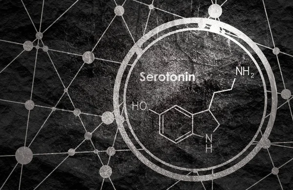 Formula hormon serotonin. — Stok Foto