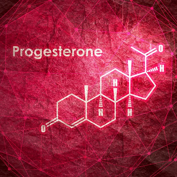 Estrutura molecular da progesterona. — Fotografia de Stock