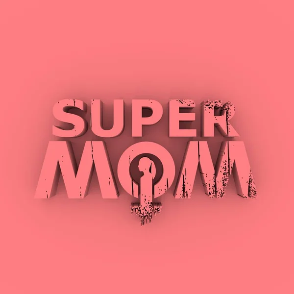Super moeder tekst — Stockfoto