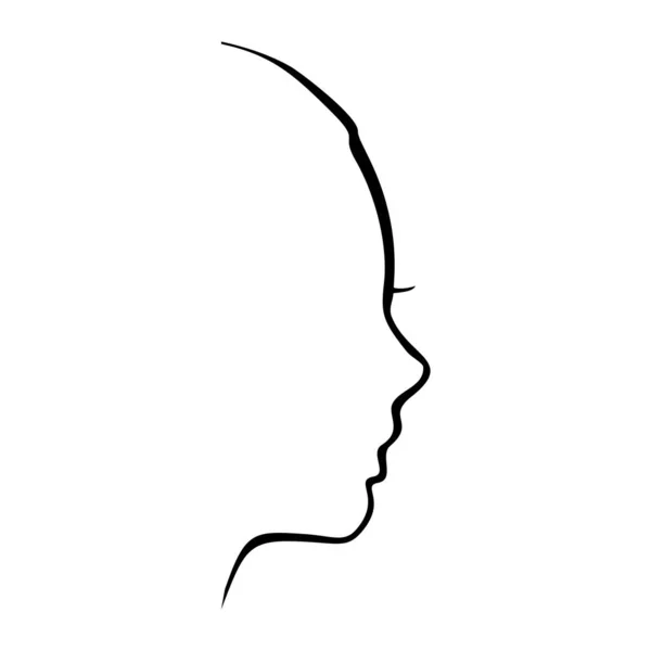 Силуэт женской головы. — стоковый вектор