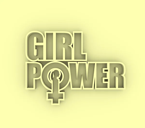Slogan do poder da menina. — Fotografia de Stock