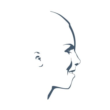 Bir kadın kafası silueti..
