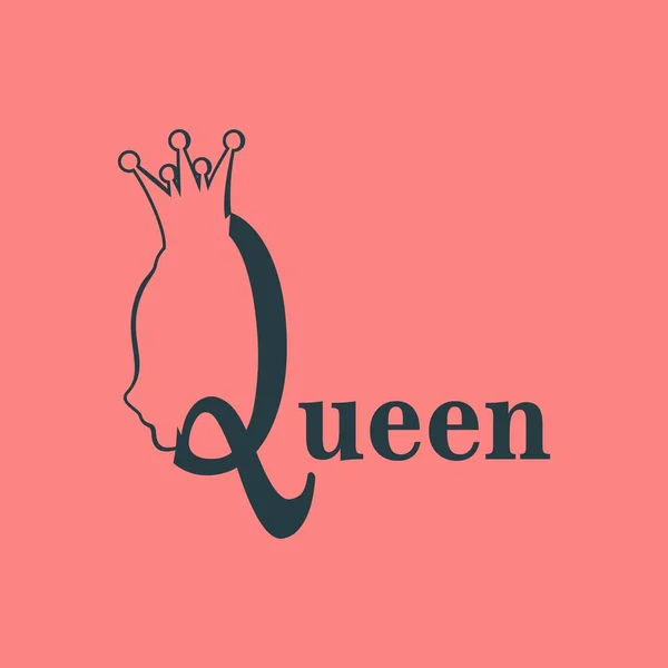 Medeltida drottning siluett — Stock vektor