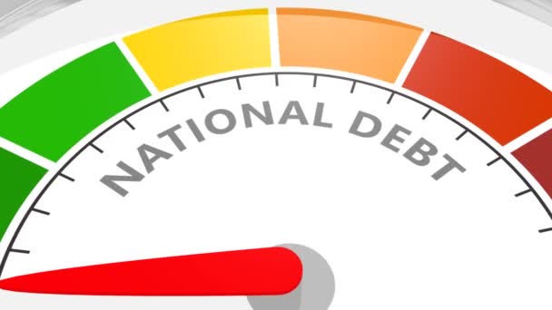 Concepto de deuda nacional — Vídeos de Stock