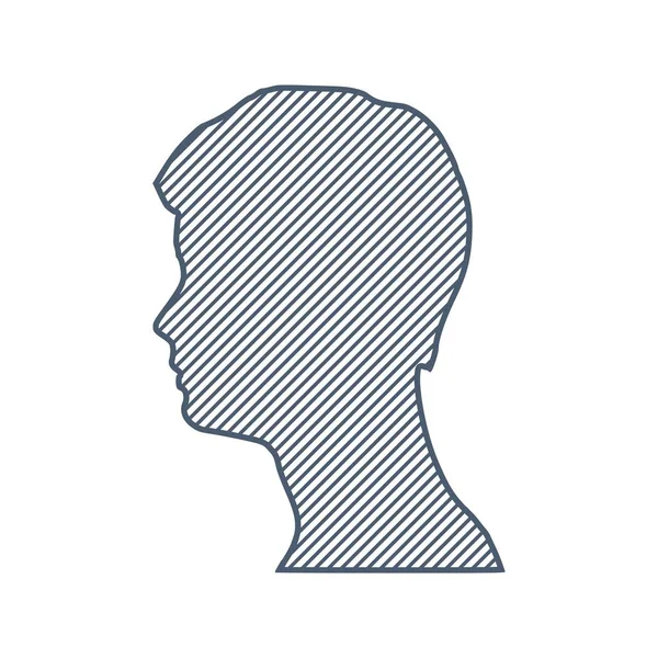 Silhouette della testa maschile. — Vettoriale Stock