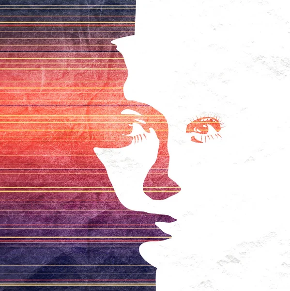 Silhouet van een vrouwelijk hoofd. — Stockfoto