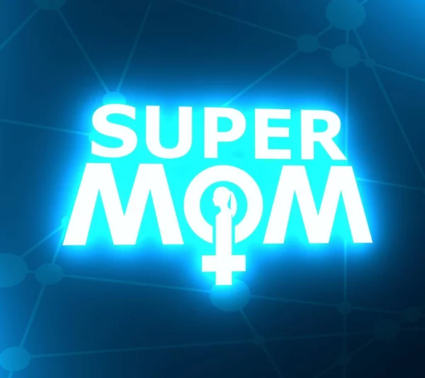 Super mama text — Fotografie, imagine de stoc