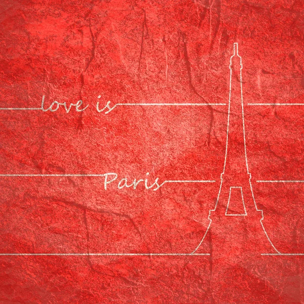 Paříž architektonické ikony s nápisem — Stock fotografie