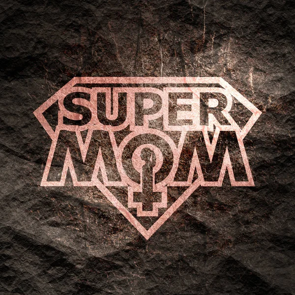 Super mamá texto —  Fotos de Stock