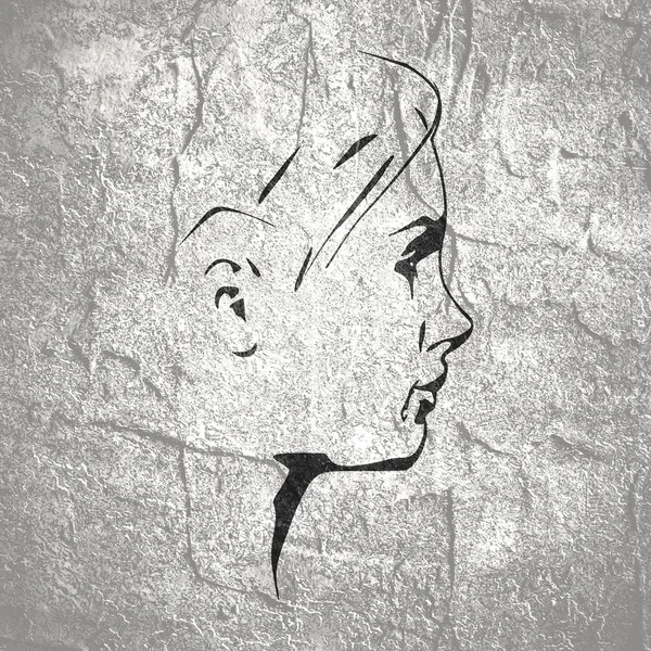 Silhouette eines weiblichen Kopfes. — Stockfoto