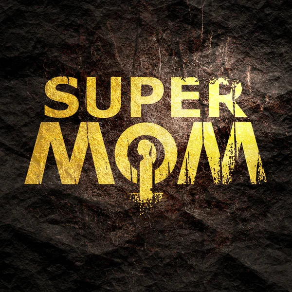 Super mamá texto —  Fotos de Stock