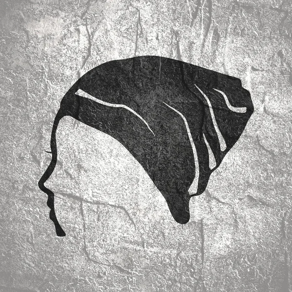 Silhouet van een vrouwelijk hoofd. — Stockfoto