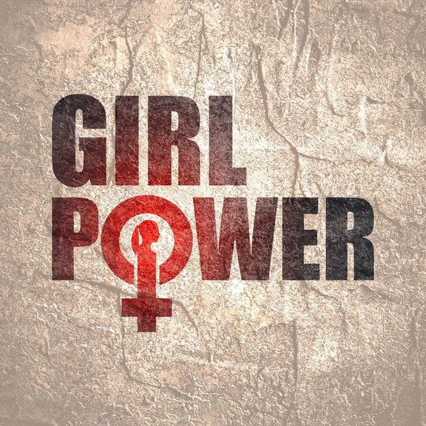 Slogan do poder da menina. — Fotografia de Stock