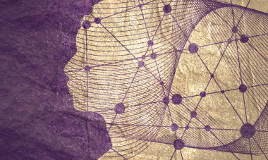 Erkek kafasının silueti.