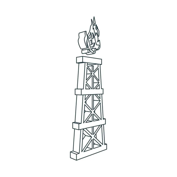 Ikona plynové věže. — Stockový vektor