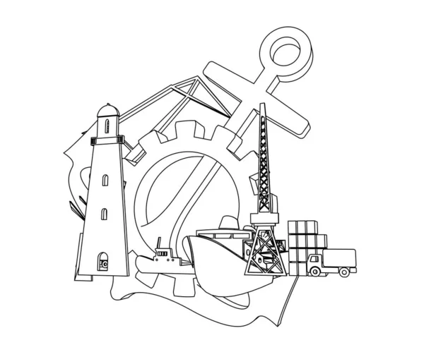 화물 항구 개념 — 스톡 사진