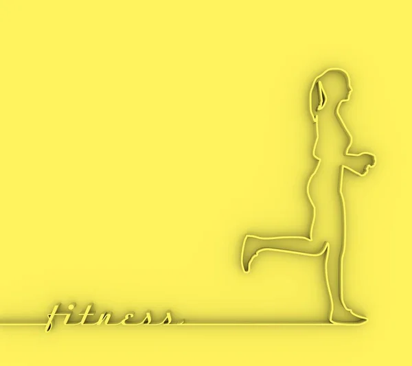 Running Lady Silhouette — Stockfoto