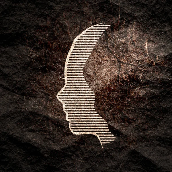 Silhouette of a female head. — Stock Photo, Image