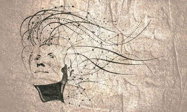 Silhouette di una testa femminile. — Foto Stock