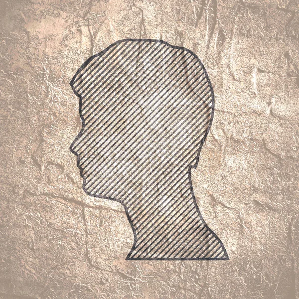 Erkek kafasının silueti.