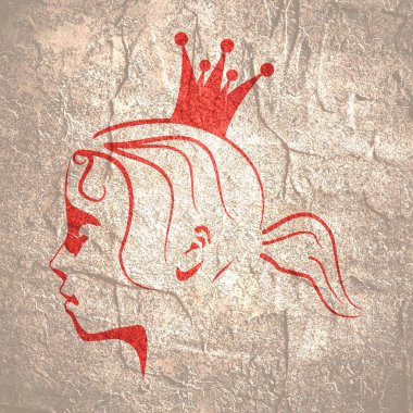 Bir prensesin siluetinin profili.