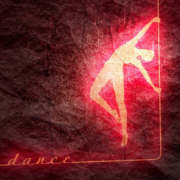 Силуэт танца полюса — стоковое фото