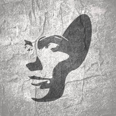 Bir kadın kafası silueti..