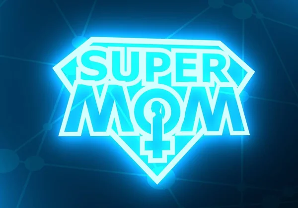 Super mamá texto — Foto de Stock