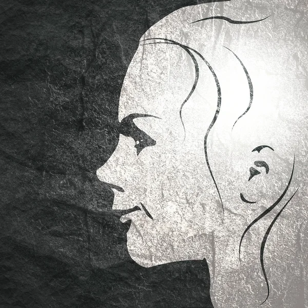 Silhouette of a female head. — Stock Photo, Image
