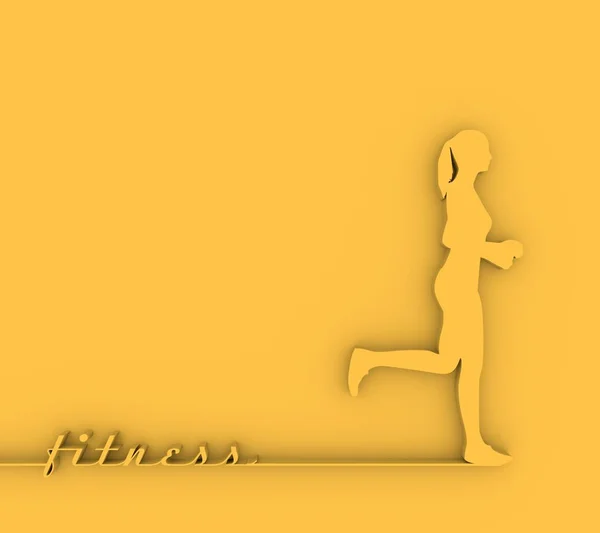 Running Lady Silhouette — Stockfoto