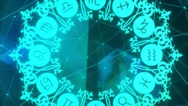 Πινακίδες αστρολογία κύκλου — Αρχείο Βίντεο