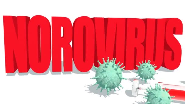 Begrip ziekte van Norovirus — Stockvideo