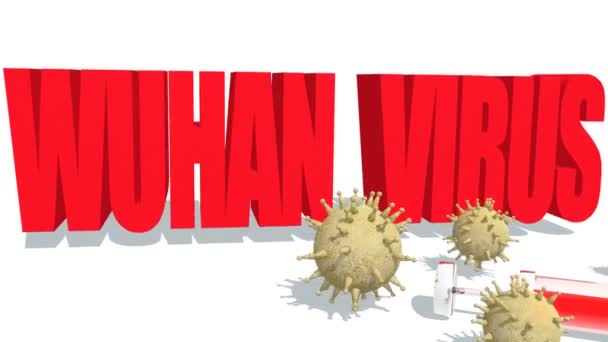 Concetto di malattia del virus Wuhan — Video Stock