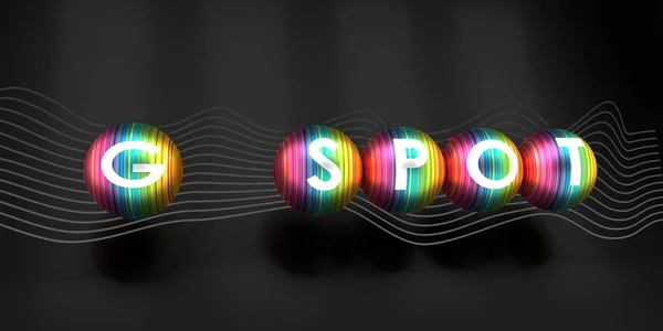 Texto Spot-g sobre esferas —  Fotos de Stock