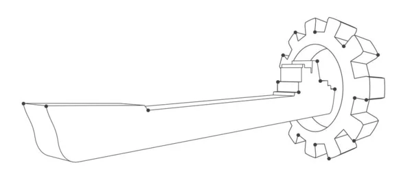 Getriebe mit Frachtschiff — Stockvektor