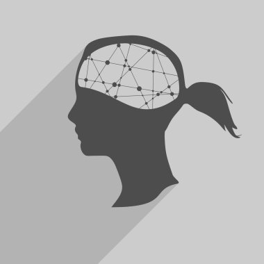 Bir kadın kafası silueti.