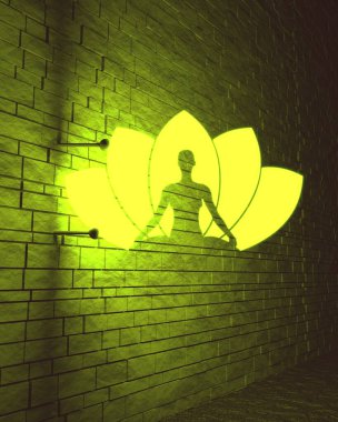 Kadın meditasyon konsepti.