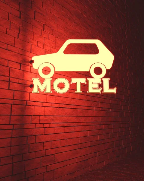 Retro motel roadsign. — Stock fotografie