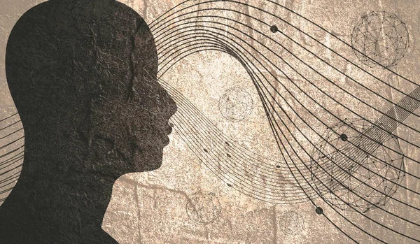 Bir adamın kafasının profili. Broşür şablonu — Stok fotoğraf