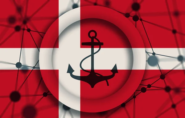 Anchor icon on abstract backdrop — Stock Photo, Image
