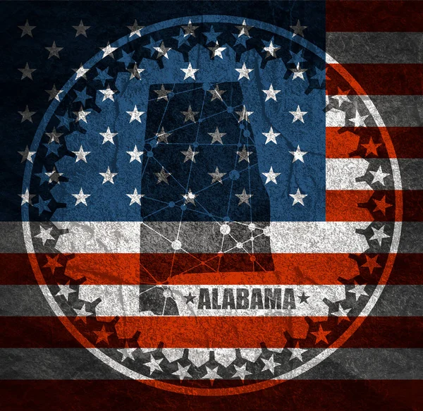 Karte des Staates Alabama — Stockfoto