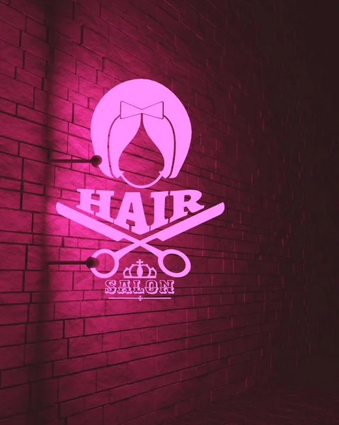 Hair saloon emblem — Stock fotografie