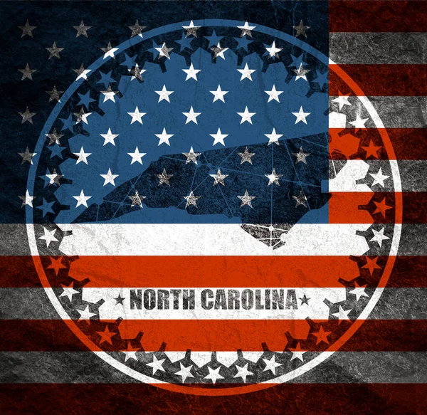 Mapa státu Severní Karolína — Stock fotografie