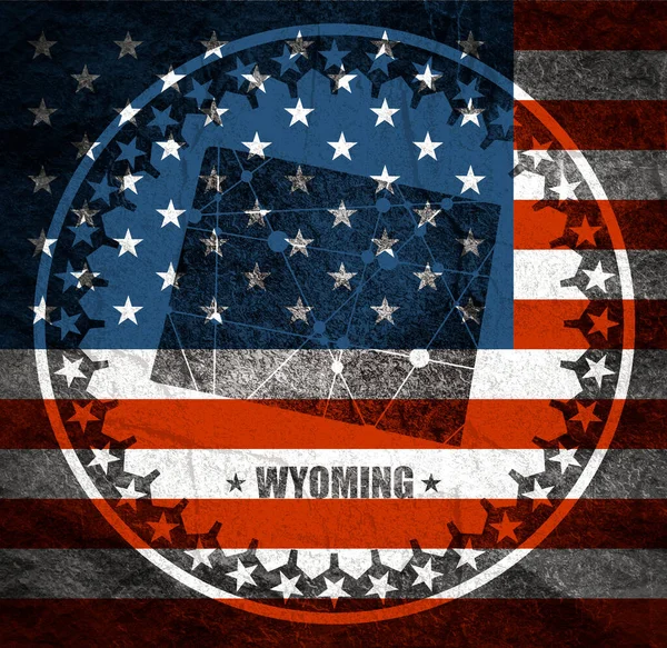 Karte des Bundesstaates Wyoming — Stockfoto