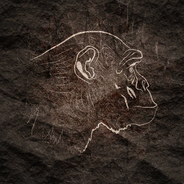 Иллюстрация головы шимпанзе — стоковое фото