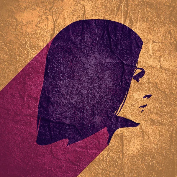 Silhouette of a female head. — Stock Photo, Image