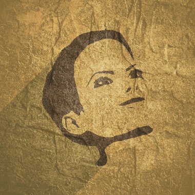 Bir kadın kafası silueti..