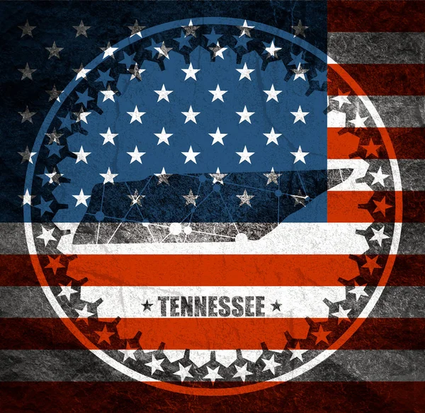 Mappa dello Stato del Tennessee — Foto Stock